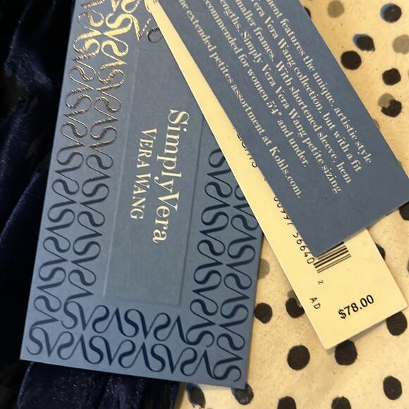 Simply Vera Wang | SP Burnout Velvet Vneck  Long Sleeve Dress Witchy Whimsigoth - Picture 6 of 6